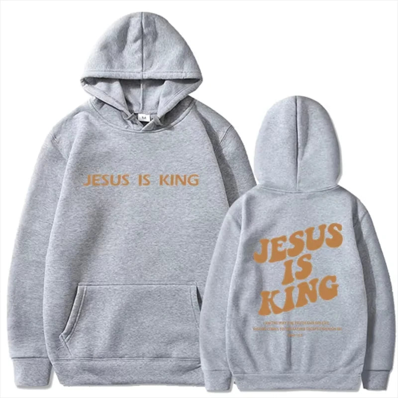 Jesus Is King Hoodie - Unisex Harajuku Pullover Sweatshirt