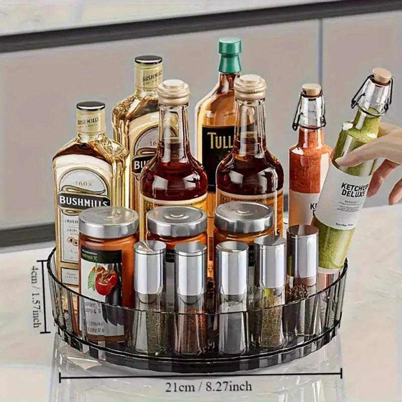 360° Rotating Spice Rack Organizer - 21x4cm Countertop Storage Box