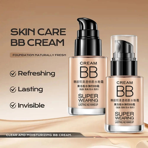 BB Foundation Cream Moisturizing Waterproof Long Lasting Concealer For All Skin Types Natural Look