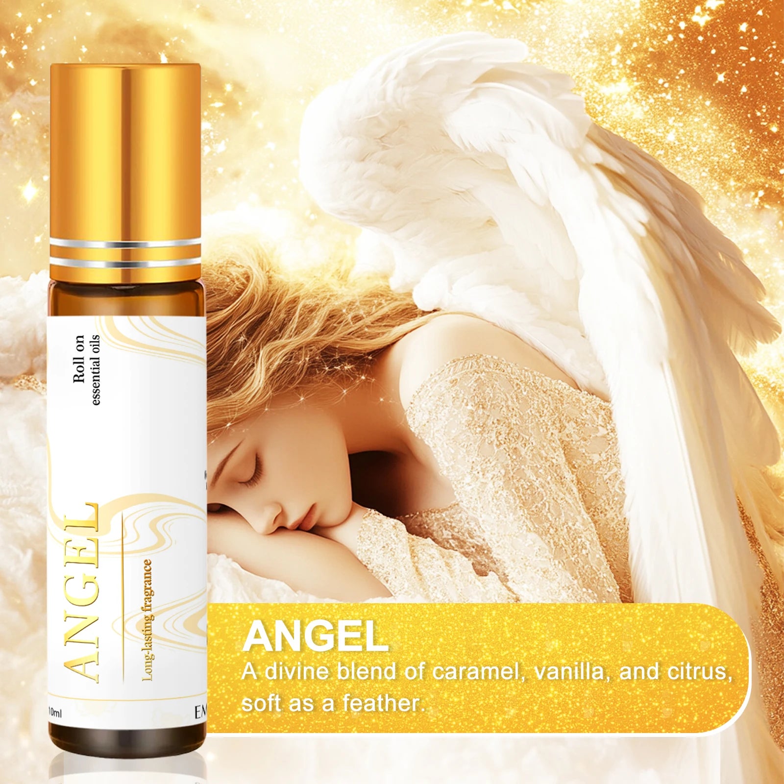 10ml Angel Roller Essential Oil  Rollerball Perfume Long Lasting Scent Mini Holiday Gifts