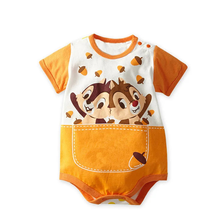Baby Unisex Romper Jumpsuit - 100% Cotton Short-Sleeve Animal Print