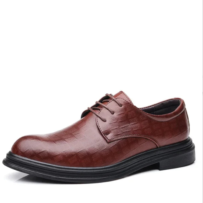 Men's Genuine Leather Oxford Dress Shoes – Business Formal Lace-Up Loafers