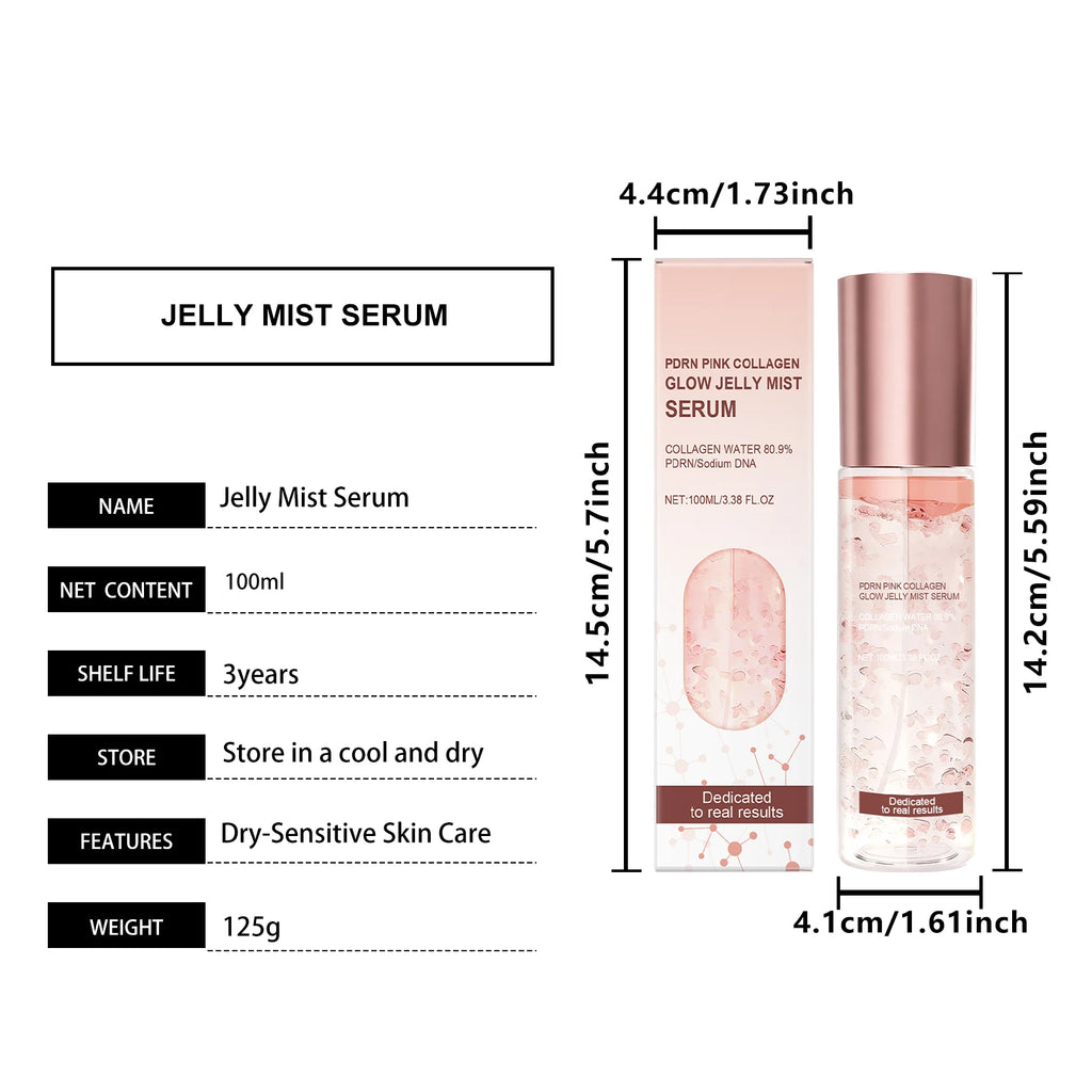Jelly Mist Serum Brightening Firming Hydrating Face Spray Smoothing Facial Hyaluronic Acid Collagen Moisturizing Skincare Set