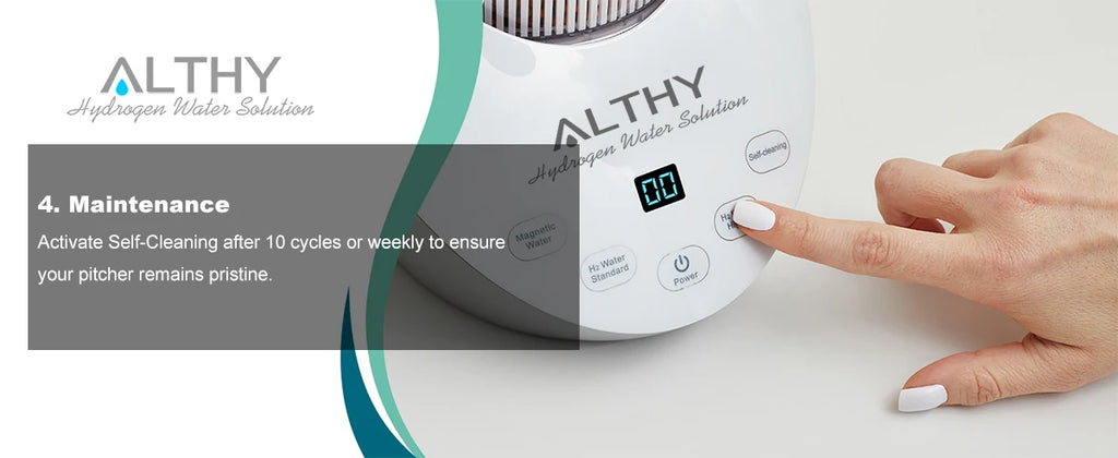 ALTHY Hydrogen  Water Pitcher Generator Machine Jug Bottle SPE&PEM Technology. Balanced Purified Water PH Calcium Sulfite filter