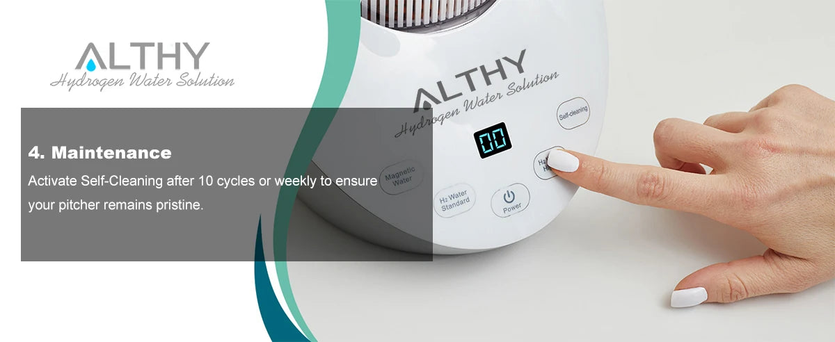 ALTHY Hydrogen  Water Pitcher Generator Machine Jug Bottle SPE&PEM Technology. Balanced Purified Water PH Calcium Sulfite filter
