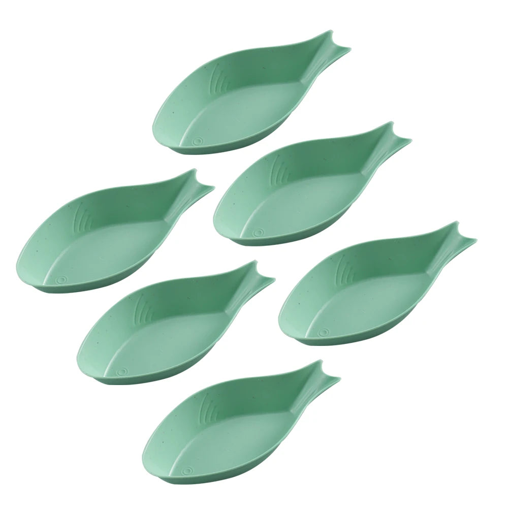 6PCS Wheat Straw Seasoning Dish Set - Small Dipping Snack Plates