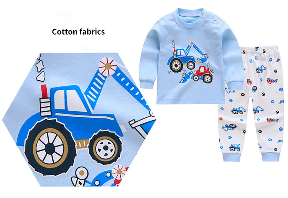 Cartoon Unicorn Animal Sleepwear Children Pajamas Sets Unisex Kids Autumn Clothing Durable Soft Warm Comfort for Every Day Use
