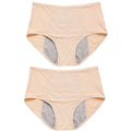 2Pcs Women'S'S Physiological Briefs Girl Menstrual Panties Ladies Period Leak Proof Panty Mid Waist Ice Silk Underwear