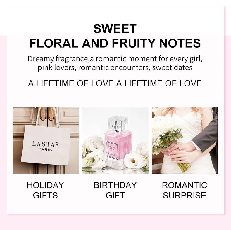 LASTAR Women's Perfume, Christmas Gifts.  Total 100ml/3.38fl oz, Rose Scent, Long-Lasting Fragrance,Dating Atmosphere