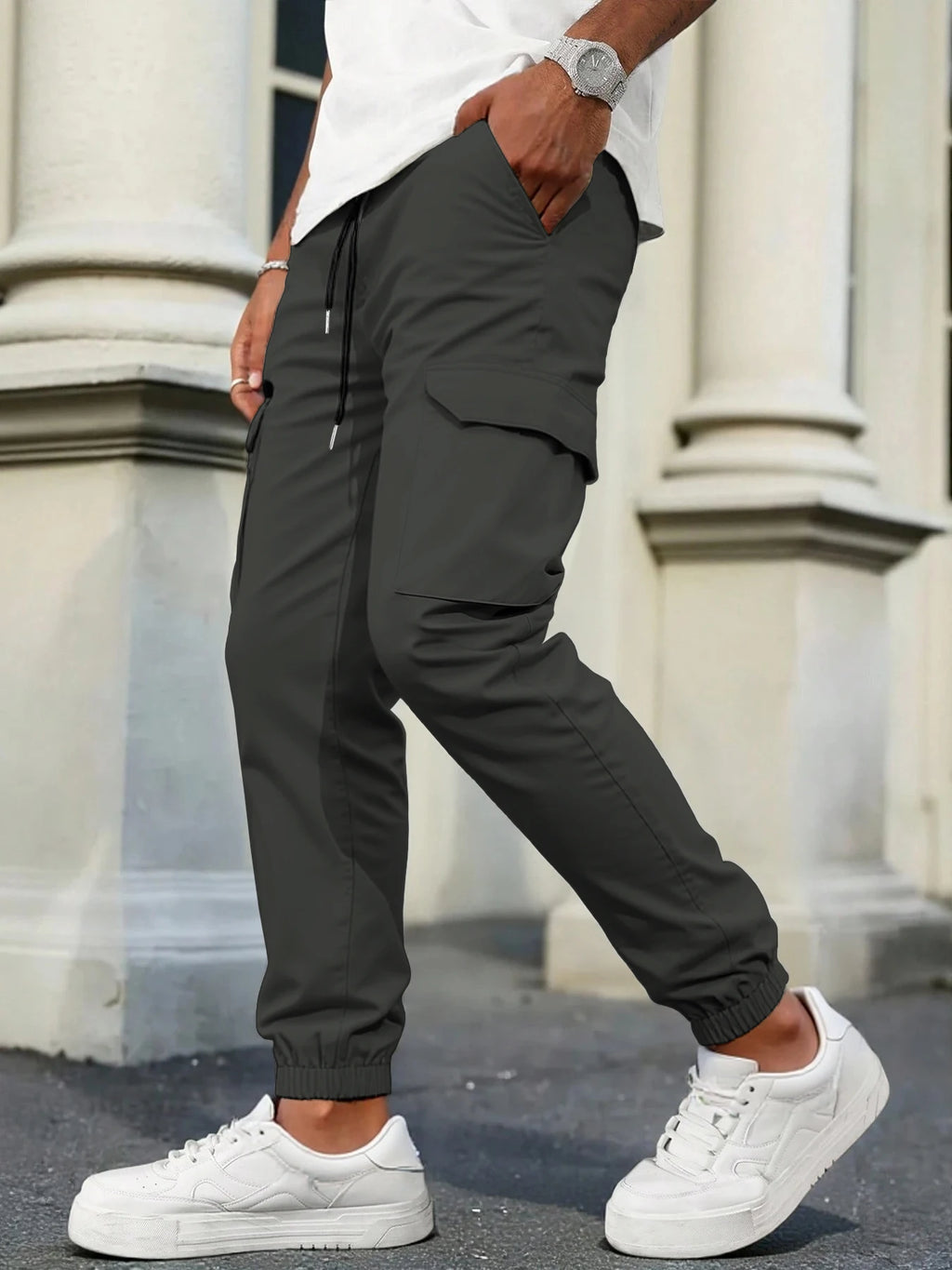 Men's High-Street Loose Straight Leg Workwear Trousers Sporty Casual Jacket Pants Streetwear Fashion Loose Fit Utility Pants