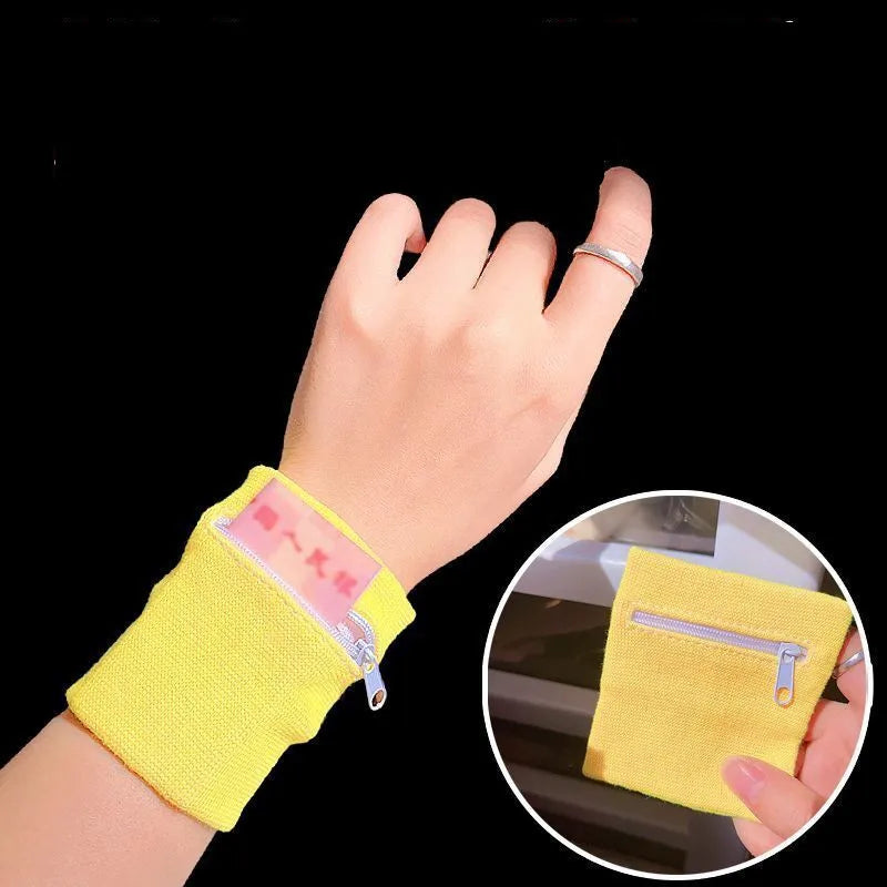 Sports Wristband with Zipper Pouch Running Sports Arm Band Bag For MP3 Key Card Storage Bag Basketball Sweatbands Wristband Bags