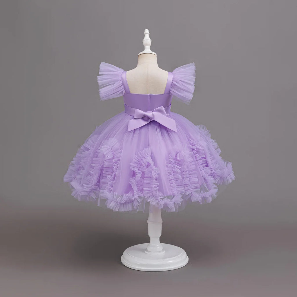 HETISO Girls Sequined Tutu Mesh Dress Summer Kids Birthday Party Christmas Ball Gown Child Wear For 3-10 Years