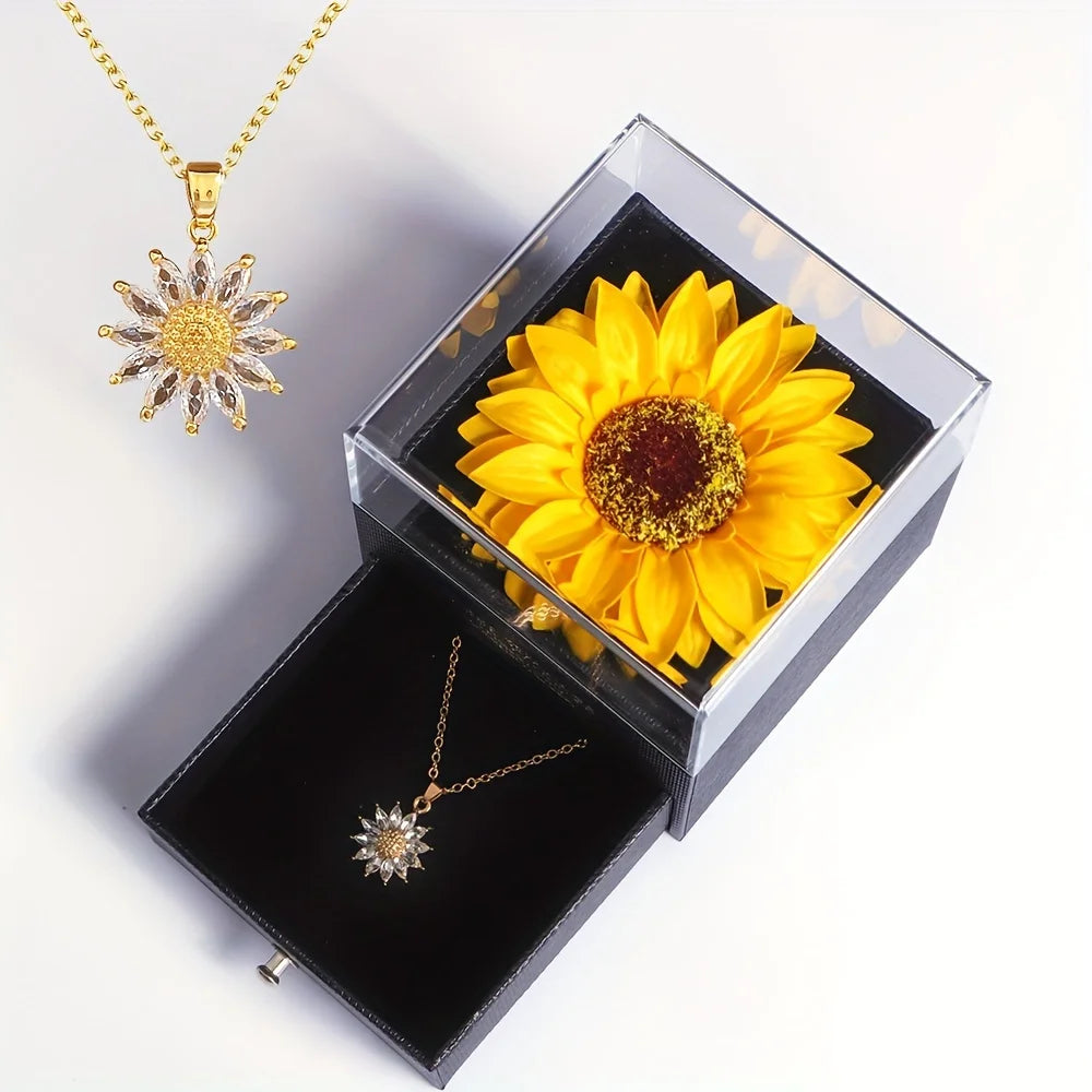 Elegant Sunflower Necklace Set - Celebrate Love, Loyalty