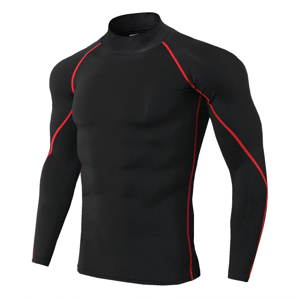 WYHYAYE Men's Long Sleeve Compression Shirt Quick Dry Gym Top