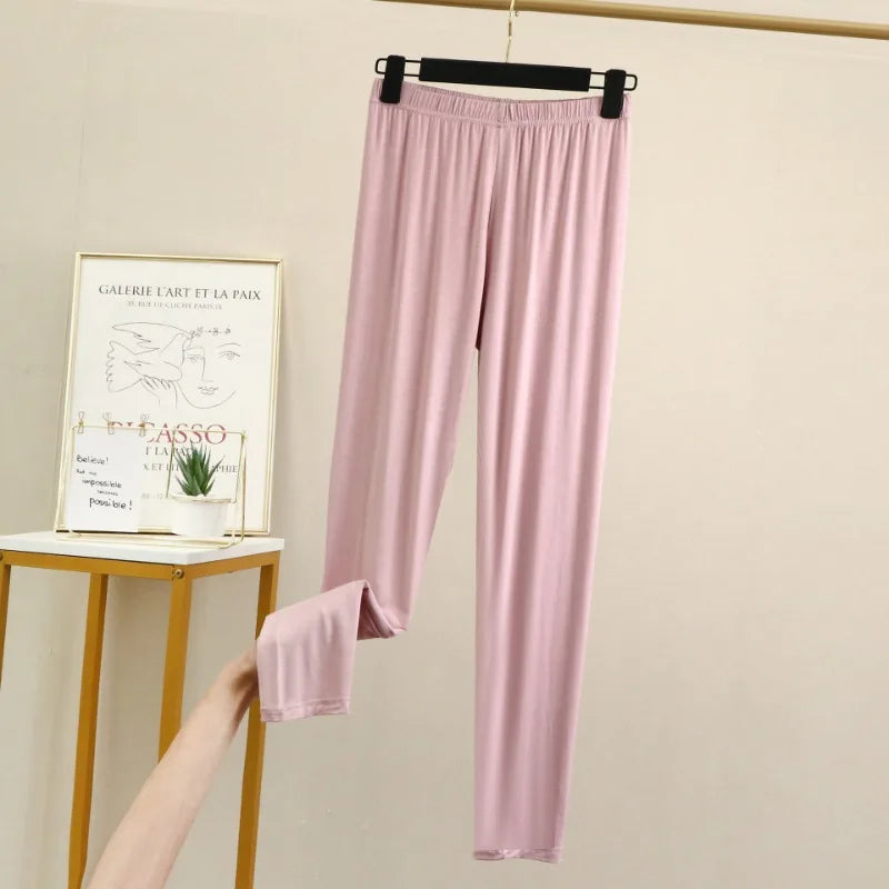 Women's Modal Pajama Pants - Plus Size Elastic Waist Sleep Bottoms
