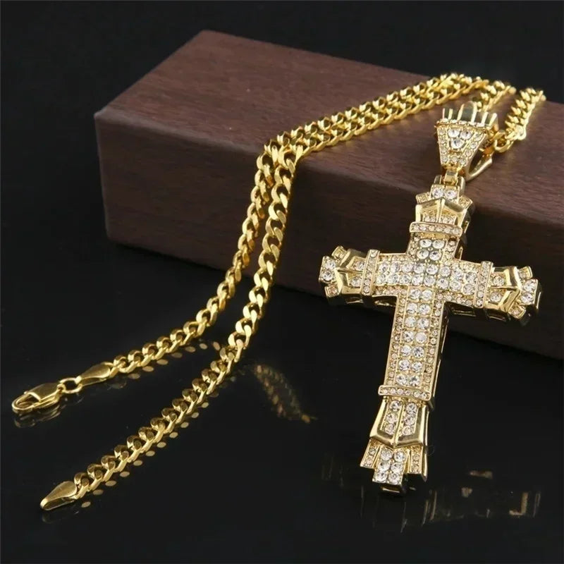 Christian Jesus Portrait Iced Out Necklace Pendant For Men And Women Cross Catholic Amulet Jewelry