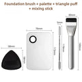 Ultra Thin Foundation Brush Makeup Mixing Palette With Spatula Flat Face Contour Brush Cosmetic Puff Blender Beauty Makeup Tools