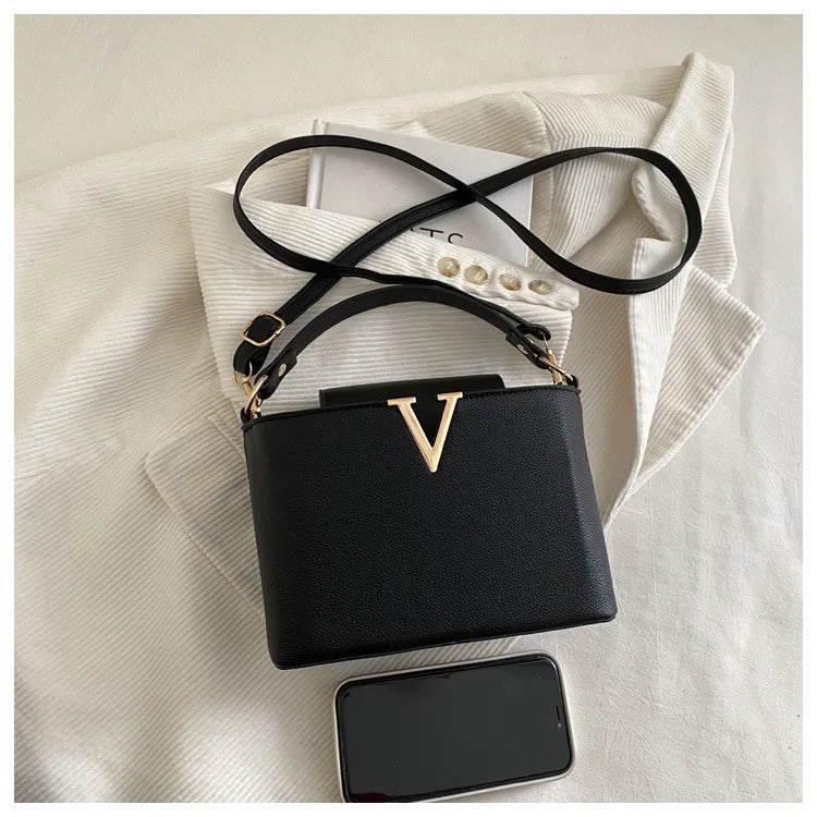 Minimalist Square Shoulder Bag - Women's PU Crossbody Handbag