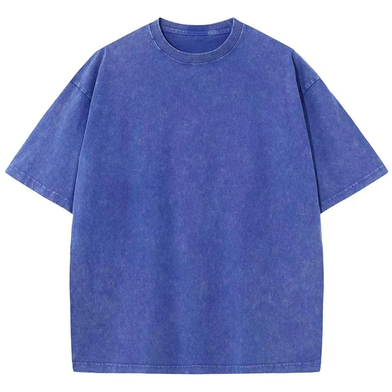 Unisex American Style Retro Heavyweight T Shirt, Oversized Washed Streetwear For Men And Women