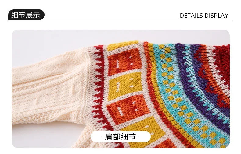 Women Sweater Print Family Daughter Matching Equal Mother Same Knit Top Pullover Baby Knitwear Clothes Knitted Jumper Holiday