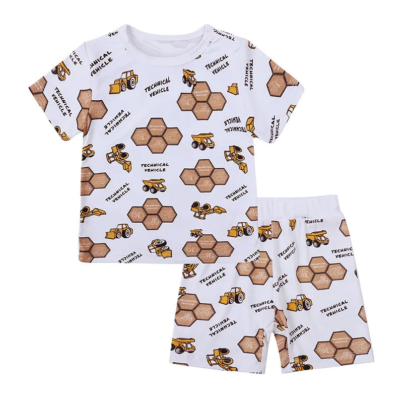 Toddler Boys Sporty 2-Piece Cotton Blend T-Shirt and Shorts Set