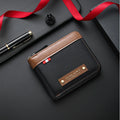 Men's Retro Short Wallet, Multi Functional Splicing Color Three Fold Wallet with Hidden Small Pocket, Ideal for Daily Casual Use