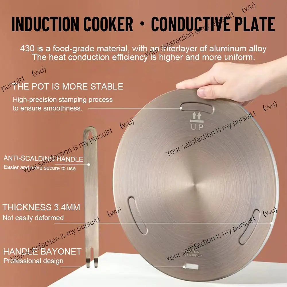 Kitchen Induction Cooker Heat Conduction Plate Stainless Steel Heat Diffuser Ring Plate Induction Cooker Stove Protector Accesso