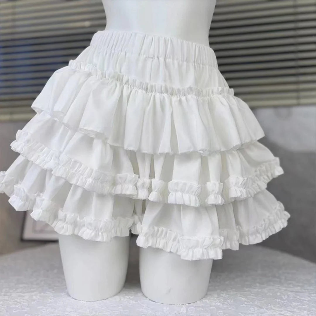 Japanese Y2k Cute Ruffled Plaid Skirt Punk Rock Subculture Cake Skirts Japanese Preppy Style Casual New Women Skirts Lolita Lace