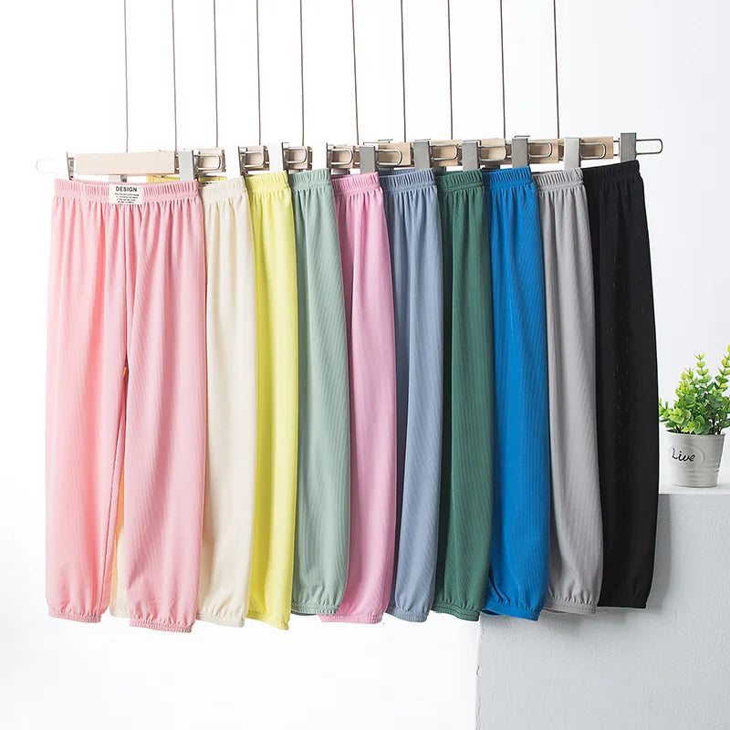 Children's Mosquito Repellent Pants Ice Silk Loose Wide Leg Casual