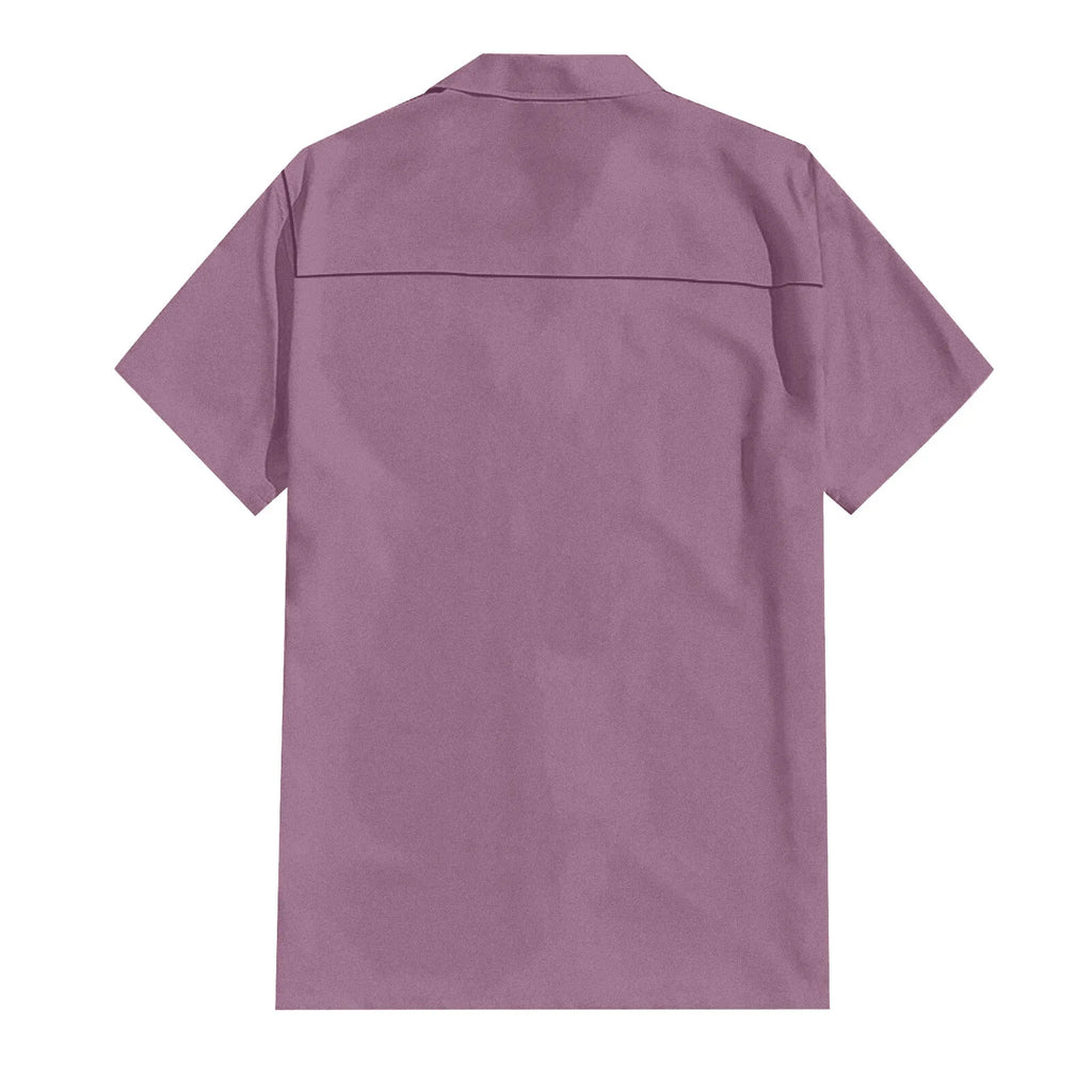 Men'S Short-Sleeved Shirts Cotton Linen Summer Solid Color Turn-Down Collar Quick Drying Casual Beach Style Plus Size Shirts
