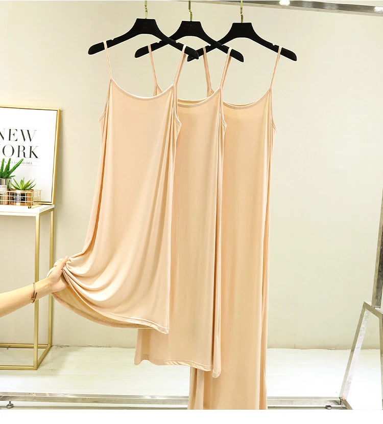 Modal Sleeveless Vest Dress Women Summer Thin Base Layer Color Block Casual round Neck Scene Casual July Deer Brand Dress