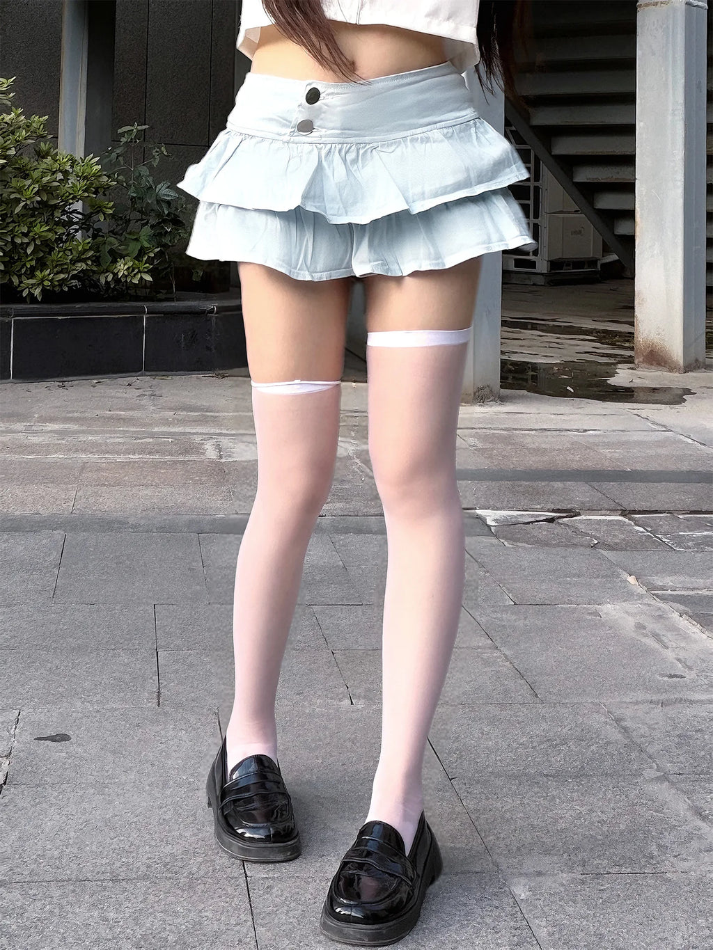Women's Sexy Pleated Skirt Low Waist Denim Puffy Ruffles Mini Skirt