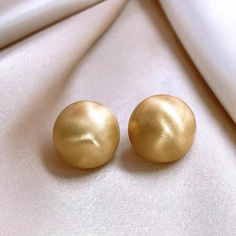 Luxurious Design Brushed Frosted Metal Semicircle Earrings 2025 New Jewelry For Women'S Christmas Fashion Accessories