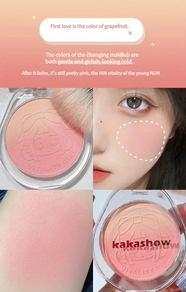 Dual Gradient Blush Highlights Natural Nude Makeup Brightening Cheek Purple Blue Female Niche Brand 2024 New Makeup Cosmetics