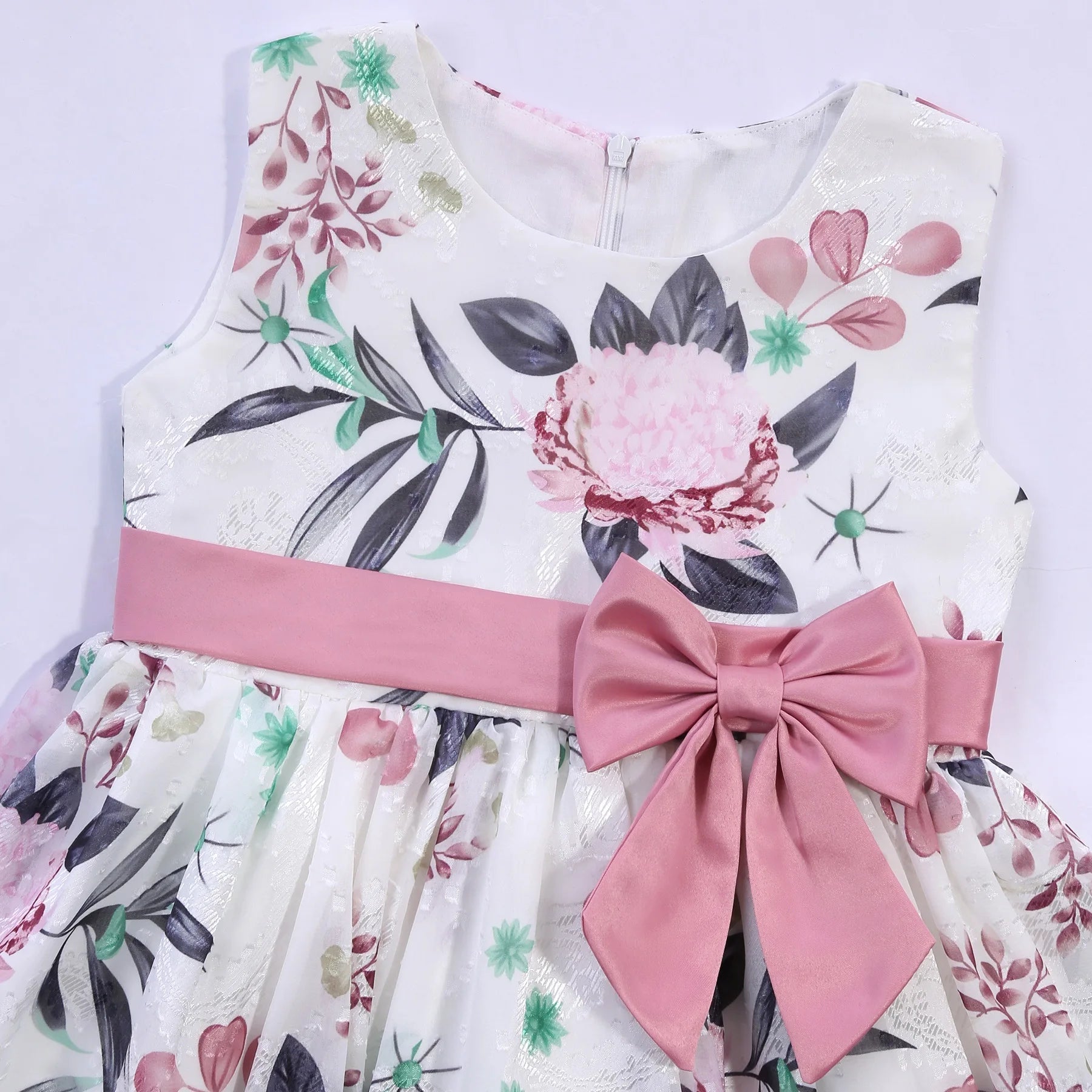 HETISO Girls Flower Dress Summer Retro Sleeveless Kids Princess Birthday Dresses Child Casual Clothes 2-10 Yrs