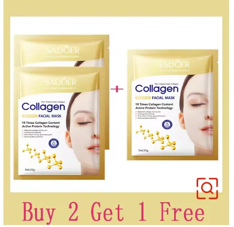 10pcs Korean Collagen Anti-Wrinkle Facial Mask - Moisturizing Anti-Aging