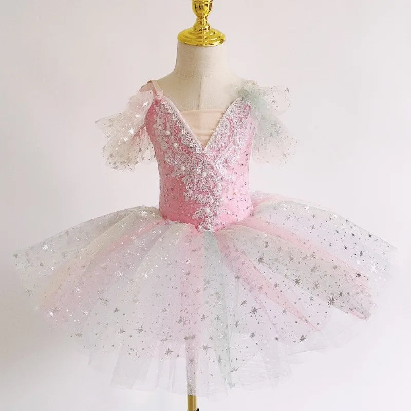 Stage Costumes Performance Kids Clothes Princess Summer Children Clothing Party Leotards for Girls Dress Ballet Tutu Dance Wear