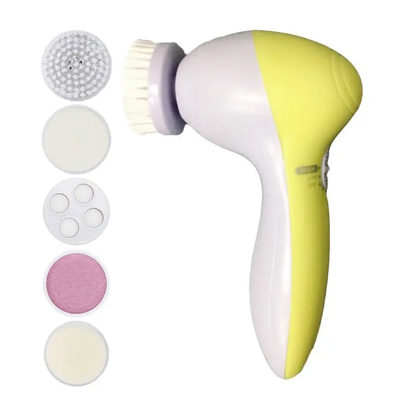 5 In 1 Electric Facial Cleaner Brush Massager For All Skin Types Spa Quality Skin Care Blackhead Cleaning