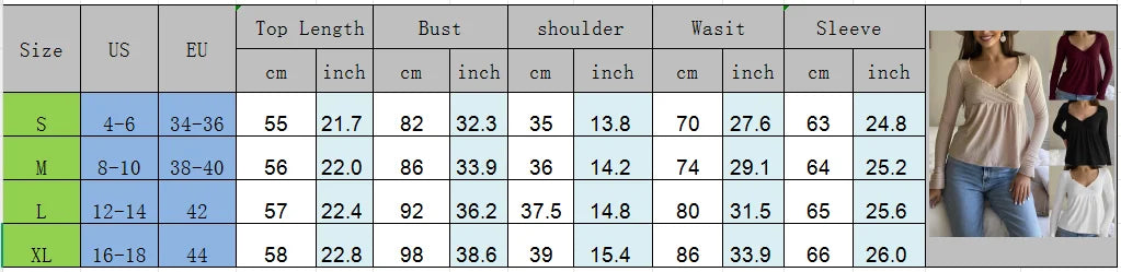 Women Fairy Y2k Cottage T-shirt Coquette V Neck Long Sleeve Babydoll Tees Autumn Spring Casual Pullovers Tops Vintage Clothes
