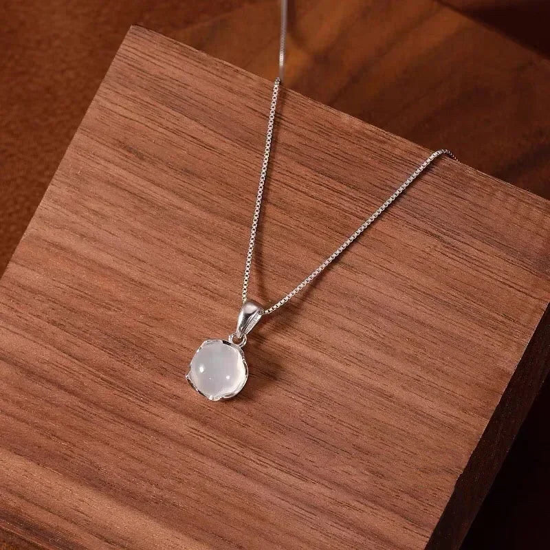 Collares Con Colgante Luxury White Round Pendant Necklaces Women'S Fashion Jewelry Choker Clavicle Chain Short Charm Necklace