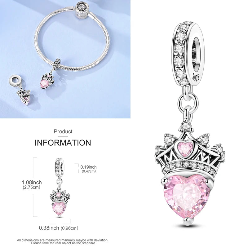 925 Sterling Silver Heart Infinity Charm Bead For Pandora Style Bracelets Gift For Her