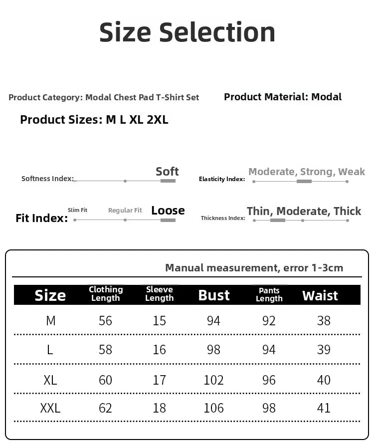 Women's Modal Two-Piece Pajama Set - Loose Lightweight Loungewear