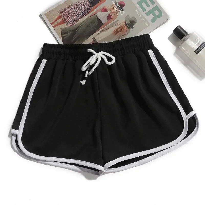 Women'S Striped Casual Shorts Korean Harajuku Loose All Match Sports Shorts Summer Fashion Yoga Thin Mini Shorts Female