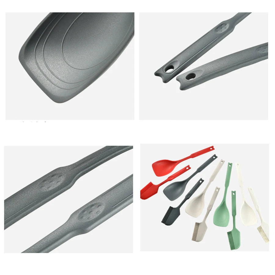 Silicone Kitchen Mixing Spoon - Non-Slip Grip Scraper Utensil