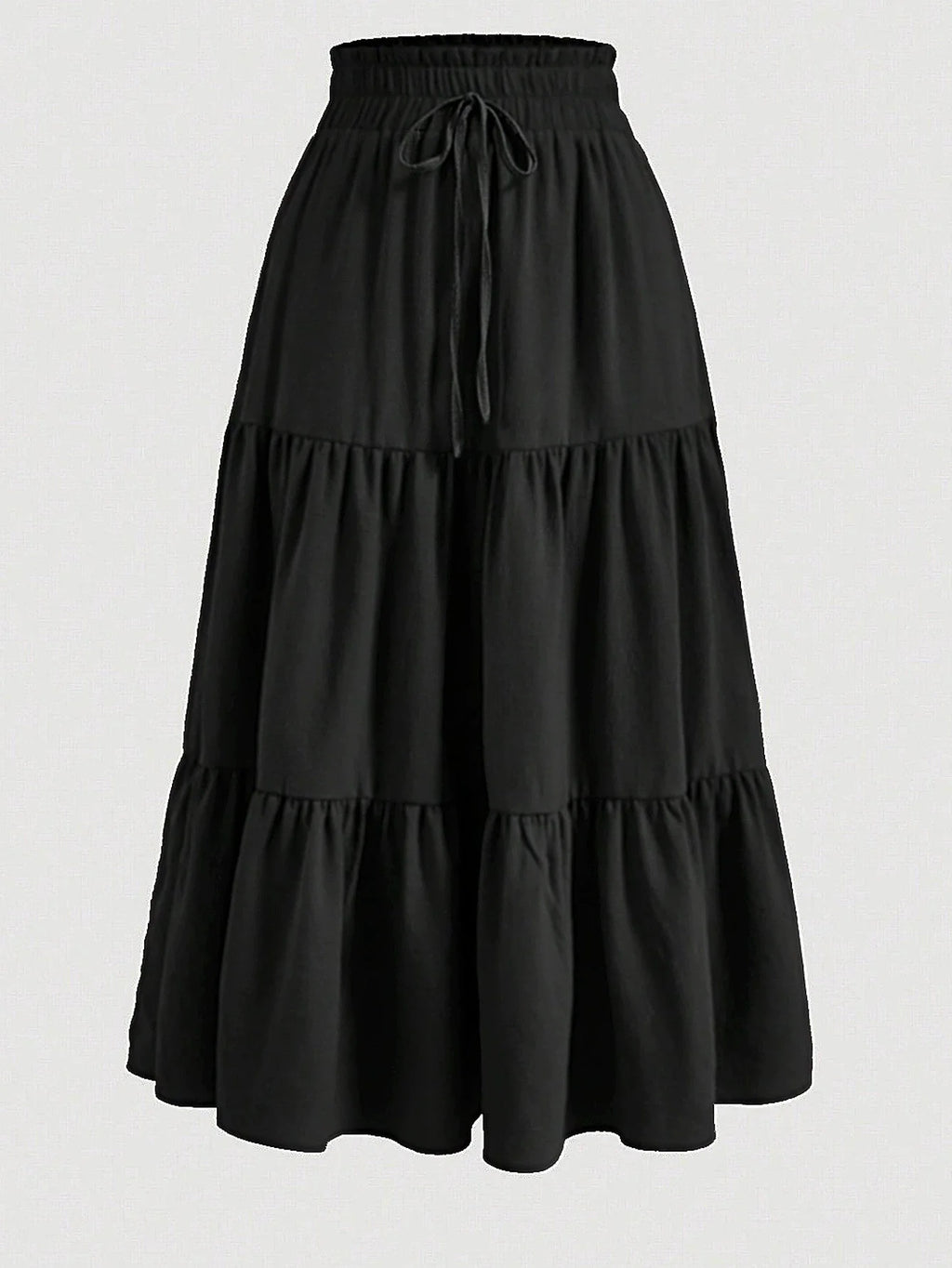 1PC Women's Summer Solid Color Bohemian A-line Midi Skirts 2026 New Female Vacation Casual Loose Faldas