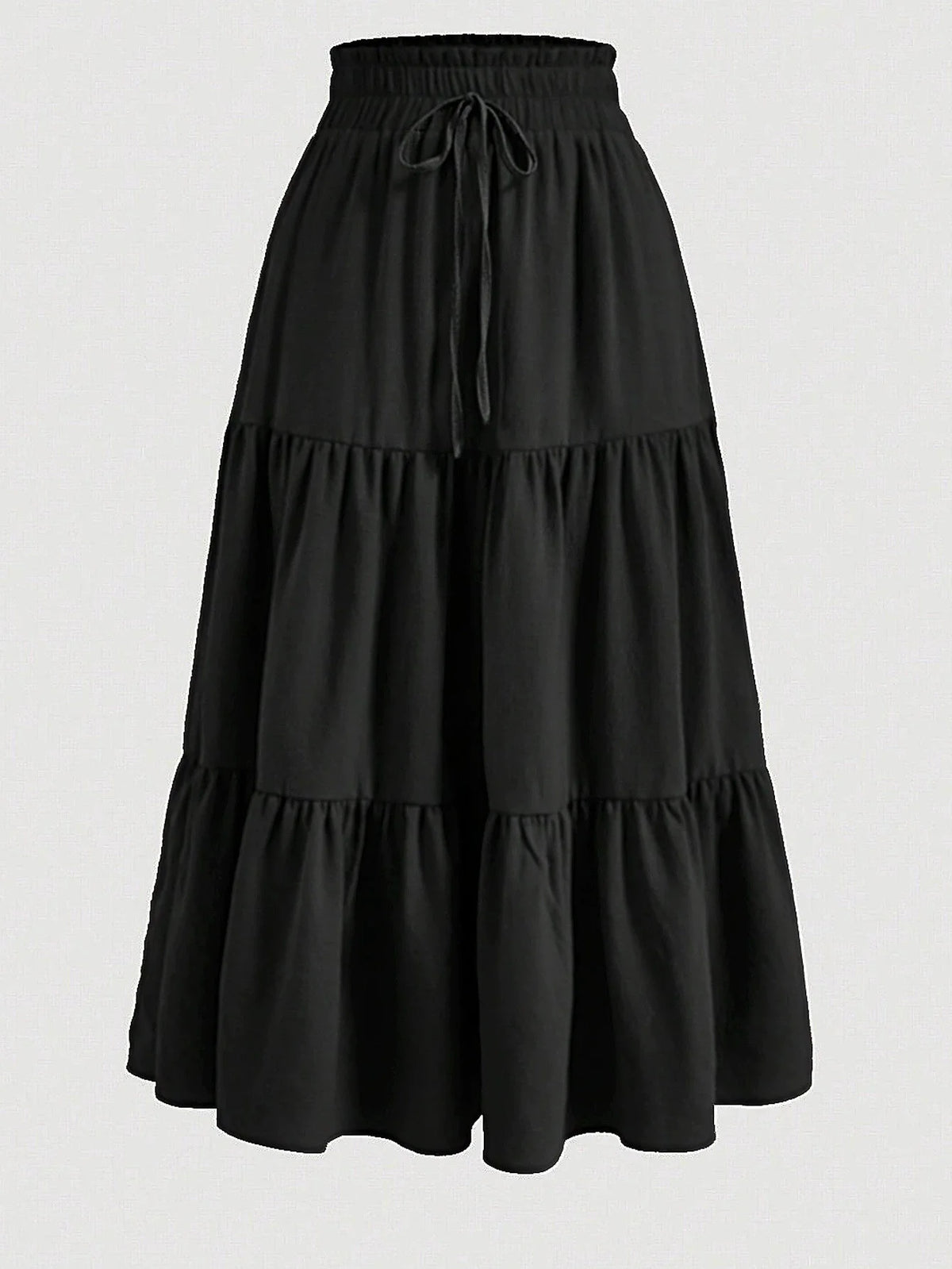 1PC Women's Summer Solid Color Bohemian A-line Midi Skirts 2026 New Female Vacation Casual Loose Faldas