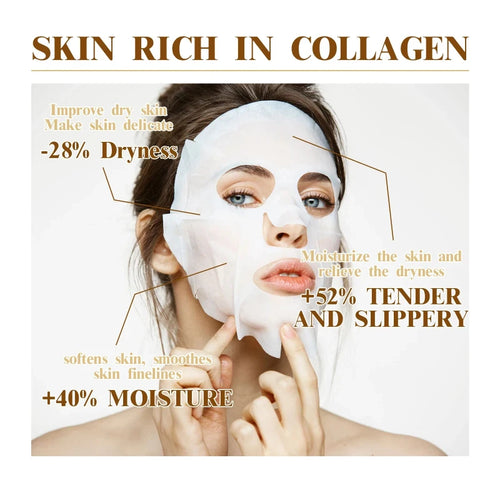 10pcs Korean Collagen Anti-Wrinkle Facial Mask - Moisturizing Anti-Aging