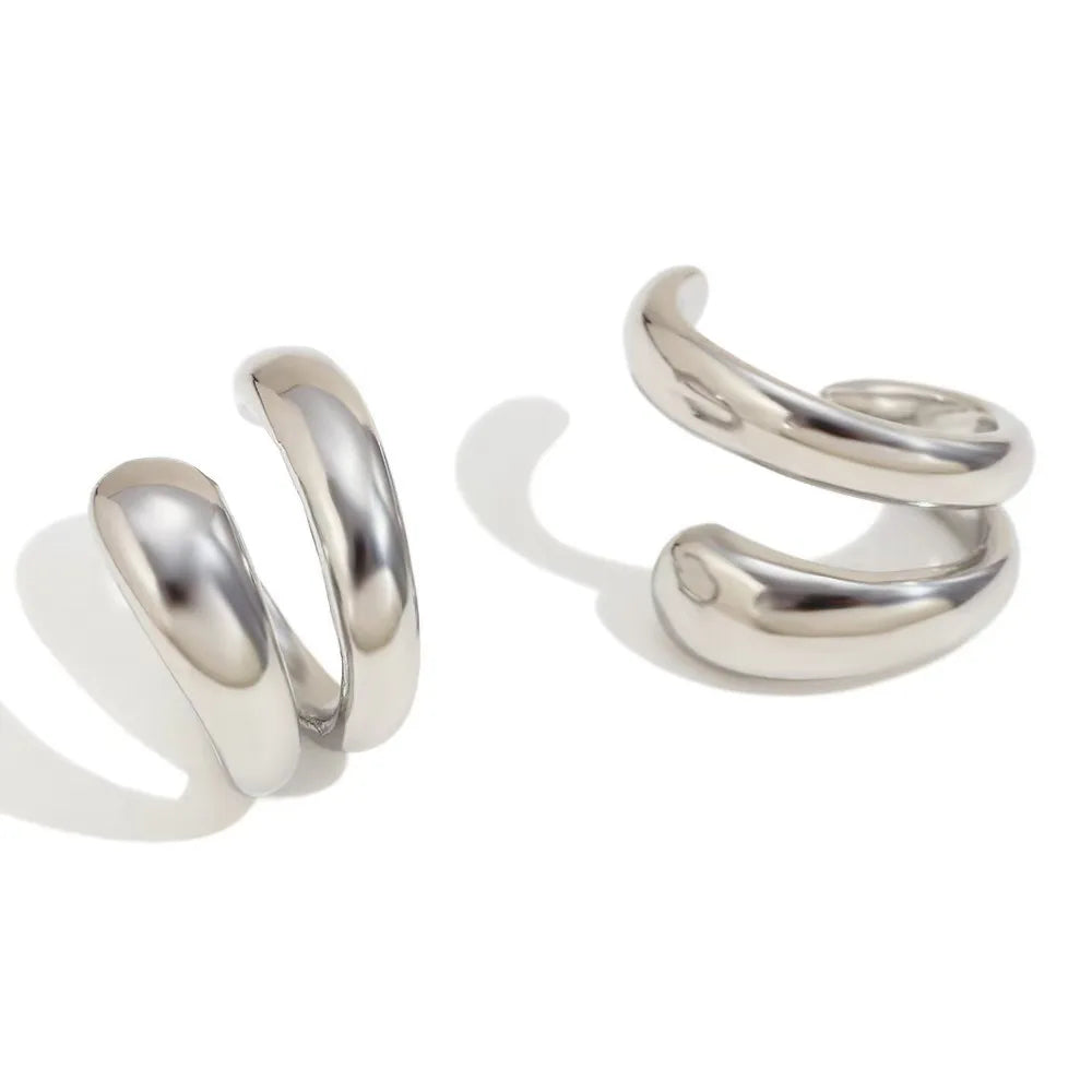 Punk Piercless Ear Clip Earring For Women'S Classic Gold Color Trendy Earcuff Earrings Girl Y2K Daily Wear Jewelry