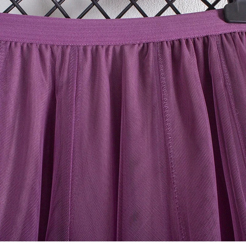 New large hem chiffon long skirt for women's Korean casual simple solid color three-layer A-line high waisted long skirt