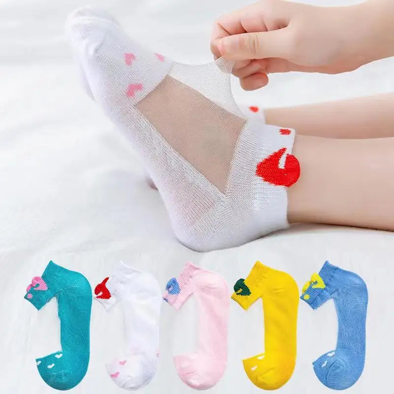 Kids Ultrathin Mesh Boat Socks – 5 Pairs, Ages 0-5Y